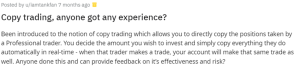 Reddit review about copy trading